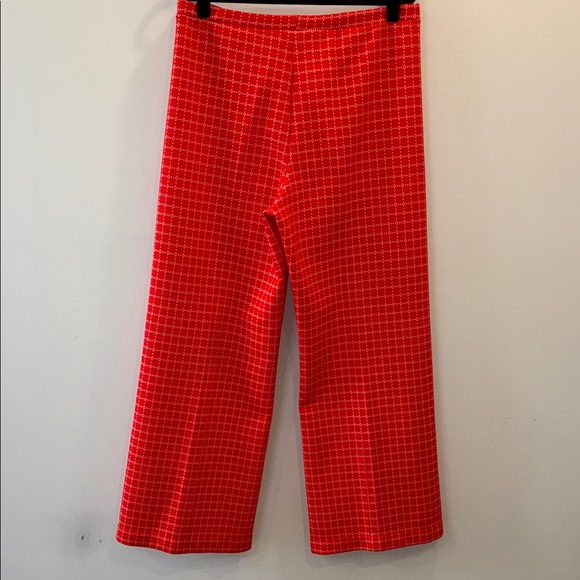 Vintage Gridstop Plaid Red Wide Leg Pants Size 18 - Picture 4 of 4